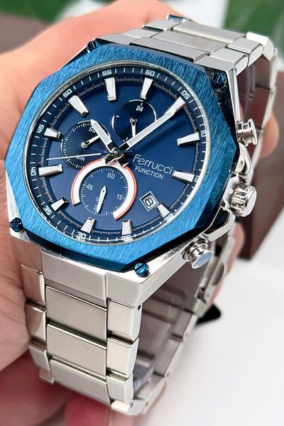Ferrucci Function Men's Wristwatch Steel Strap Steel Case 3 Atm Water Resistance