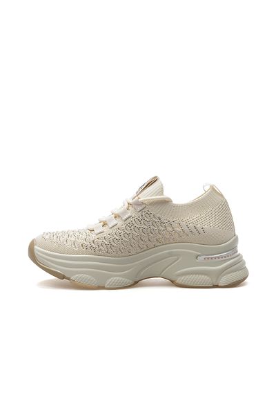 Guja Beige Women's Sneakers - Stone Detailed, Casual Shoes, 25Y309-3 Z