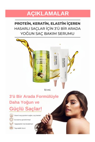 DEOPROCE Protein, Keratin, Elastin Içeren Hasarlı Saçlar Yoğun Saç Bakım Serumu 10g