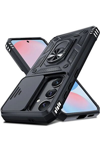 Rivor حافظة متوافقة مع هاتف سامسونج جالاكسي S24 FE مع حامل منزلق للكاميرا وغط...