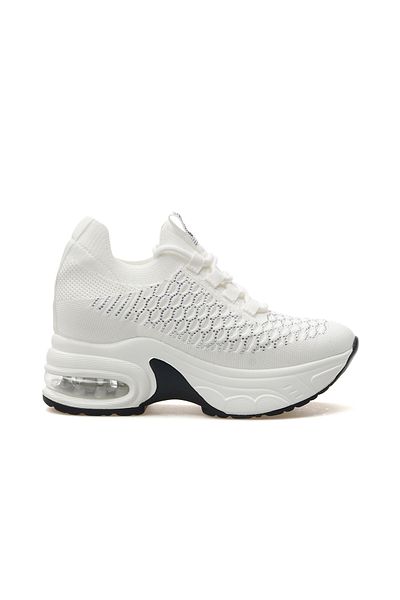 Guja Stone Detailed Hidden Padded Women's Sneakers - Casual Shoes 25Y300-22 Z White