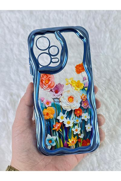 Vip Case ريدمي نوت 12 برو 5G - حافظة بتصميم عصري وأنيق بتصميم زهرة ملونة لحماية الكاميرا