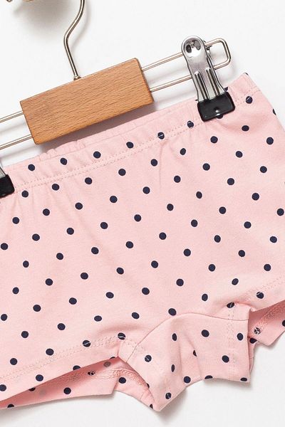 Divonette Set de 3 boxer pentru fete din bumbac bleumarin și roz - Lenjerie pentru fete