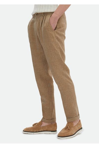 Ramsey Gewebte Hose im Carrot-Fit aus 100 % Leinen