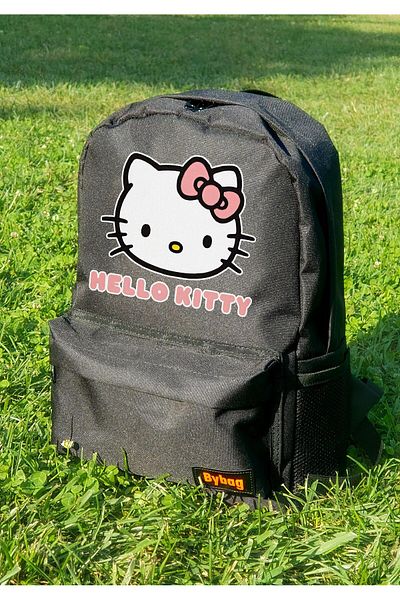 BYBAG Hello Kitty Printed Unisex Black Backpack
