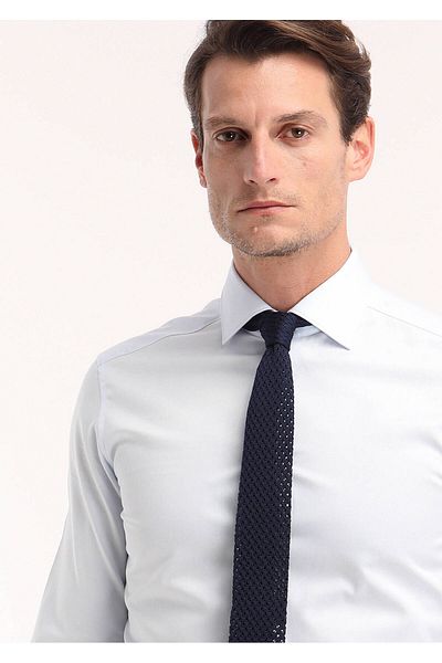 Ramsey Schlichtes Slim Fit-Hemd aus gewebtem, klassischem 100 % Baumwollstoff