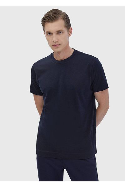 Ramsey Plain Crew Neck Silk Blend T-shirt