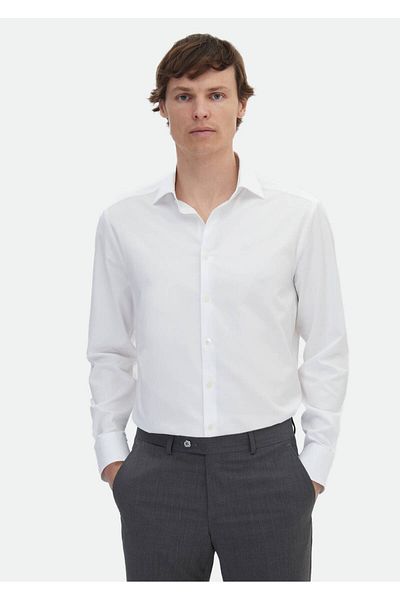 Ramsey Gestreiftes, gewebtes, klassisches Hemd aus 100 % Baumwolle mit normaler Passform