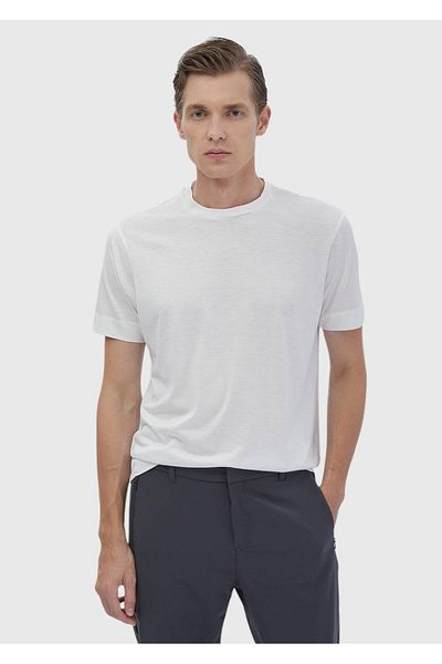 Ramsey Plain Crew Neck Silk Blend T-shirt