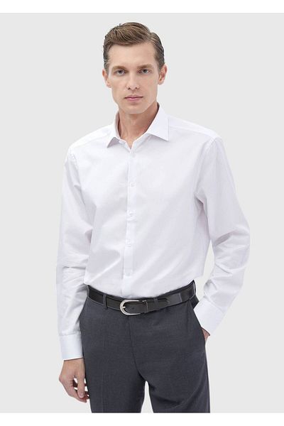 Ramsey Einfarbiges, klassisch gewebtes Hemd aus 100 % Baumwolle im Regular Fit