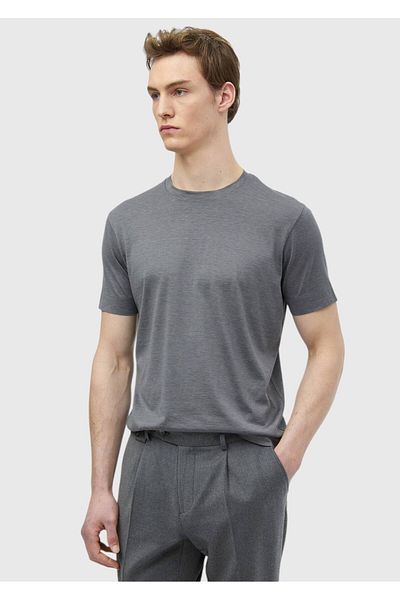 Ramsey Plain Crew Neck Silk Blend T-shirt