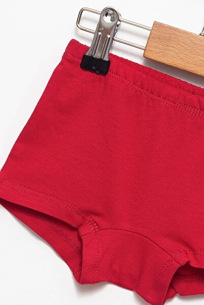 Divonette Kız Çocuk Pamuklu Kırmızı Külot Boxer 3'lü Set - Kız Çocuk Iç Giyim