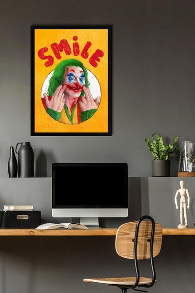 Saturn Joker Smile Pictură înrămată - Pictură poster de film