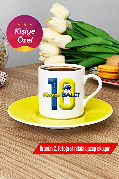 Hedizu Kişiye Özel Sarı Lacivert Türk Kahvesi Fincanı Sarı Taraftar Hediyesi ...