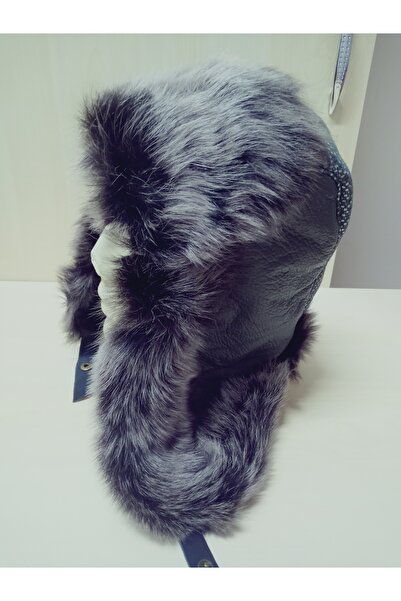 hoaryage Pălărie de pilot din piele de miel autentică Ushanka 100% ureche de oaie