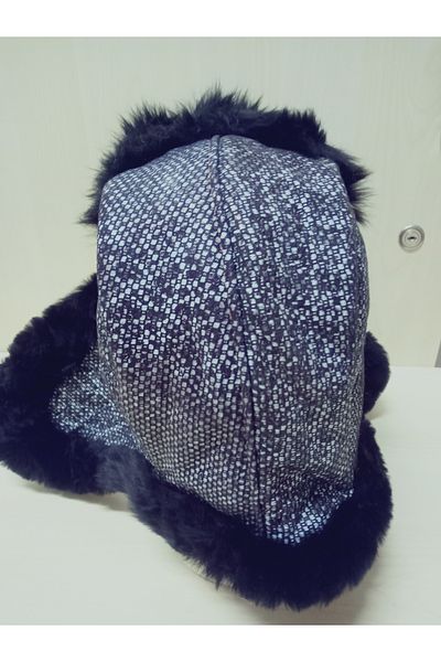 hoaryage Καπέλο πιλότου από γνήσιο δέρμα αρνιού Ushanka 100% Sheep Ear