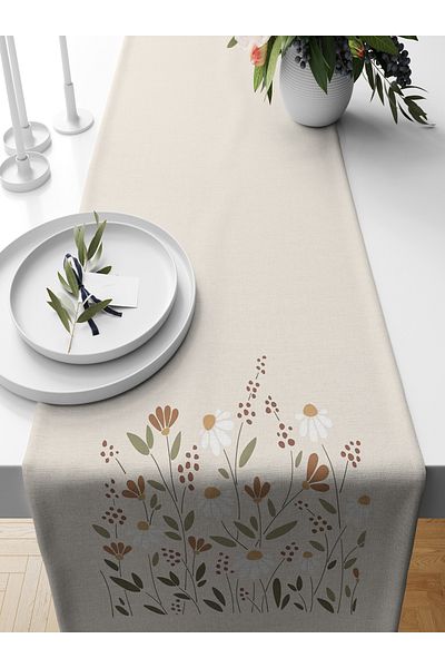 Bertille Home Flower Series 140x40 Cm Digital Printed Runner