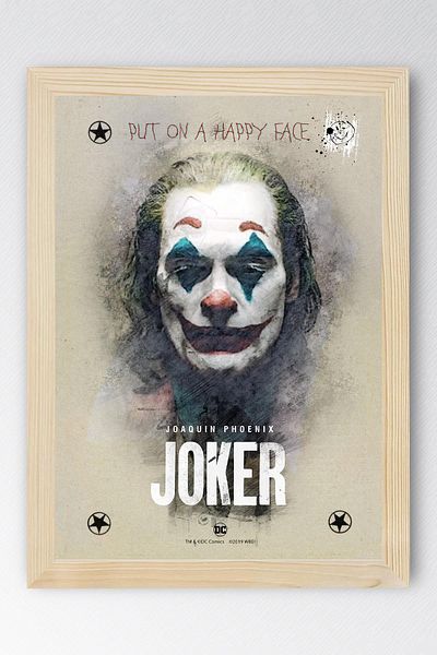 Saturn Joker Put on a Happy Face Framed Painting - Movie Poster Painting