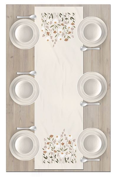 Bertille Home Flower Series 140x40 Cm Digital Printed Runner