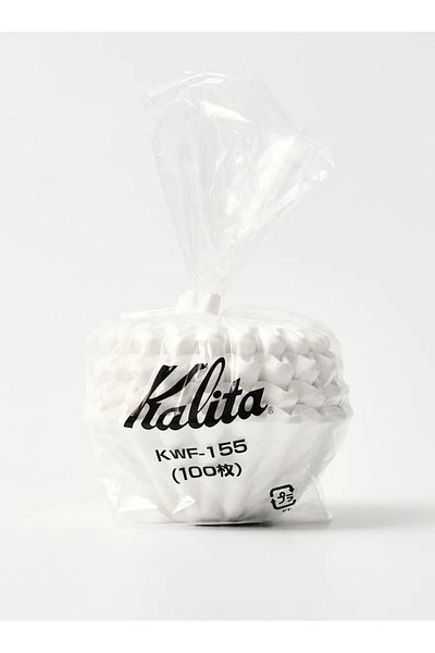 Kalita Wave Paper Coffee Filters I Size 155 I 100 Count I Pour Over Dripper I Made in Japan, White