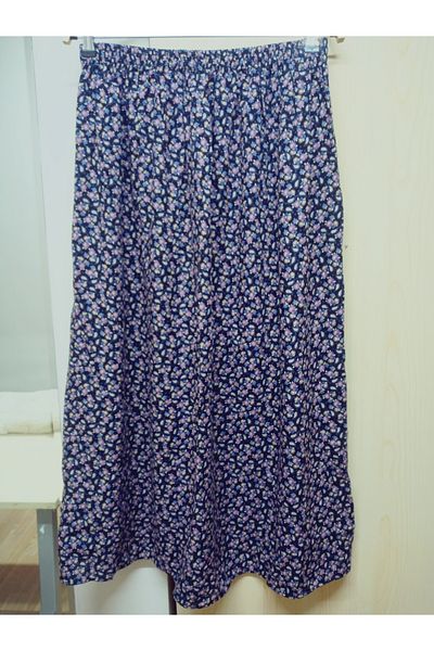 hoaryage Fusta de mama lungime maxi din tesatura de viscoza cu model cu talie elastica