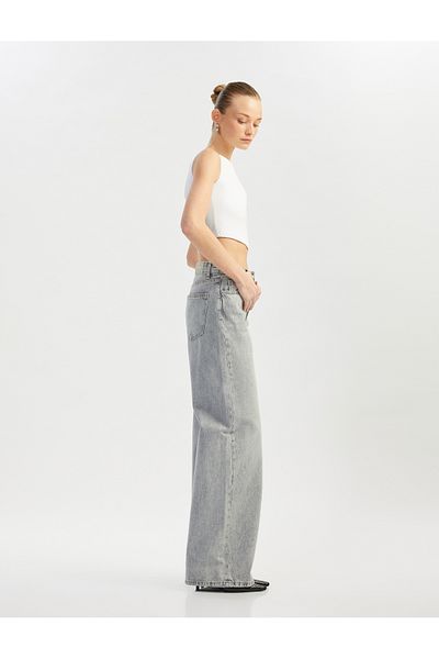 Koton Washed Wide Leg Comfortable Fit Denim Trousers - Wide Leg Jeans