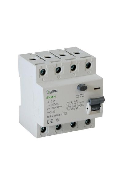 Sigma - 4P 25A 30Ma 6Ka Three-Phase Protected Relay Shm 4025030