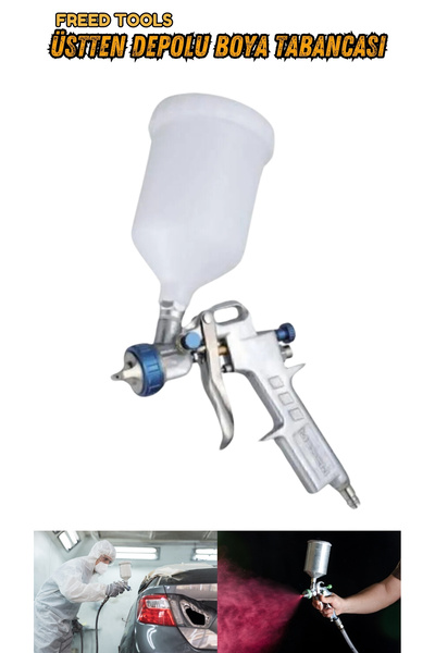 FREED TOOLS Havalı Üstten Depolu Boya Tabancası 1.3 Mm Basınç Ayarlı