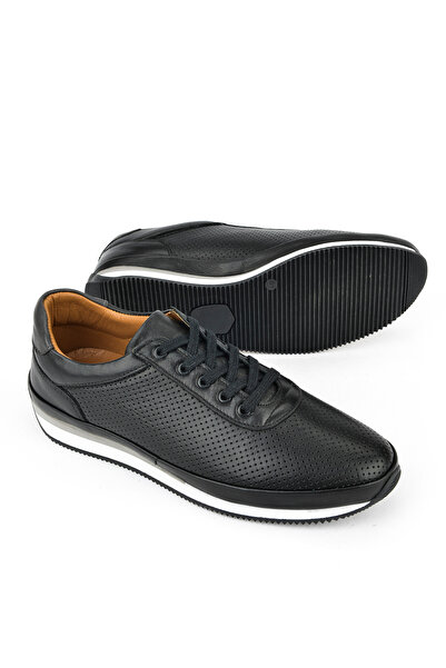 Ziya Ανδρικό Γνήσιο Δερμάτινο Μαύρο Sneaker - 1511002Z063