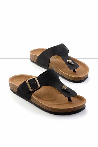 Bambi Men's Black Slippers - E 04446515109