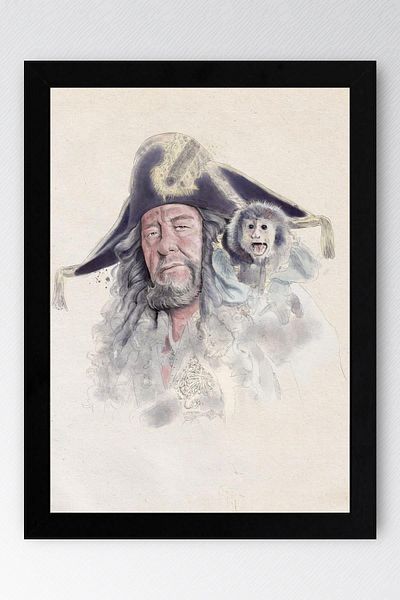 Saturn Pictură înrămată Pirații din Caraibe - Pictură poster de film Căpitanul Hector Barbossa