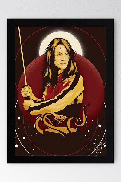 Saturn Kill Bill Framed Painting - Movie Poster Painting
