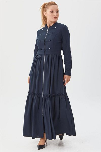 Kayra Σκούρο Navy Blue Ruffle Φούστα με πολλές στρώσεις