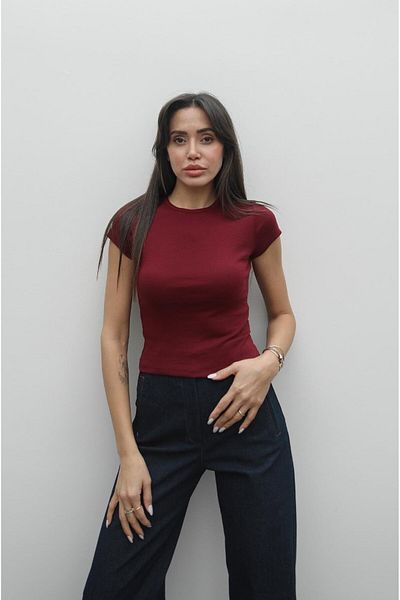 Havoş Tricou Burgundy Pena Crew Deck Fit