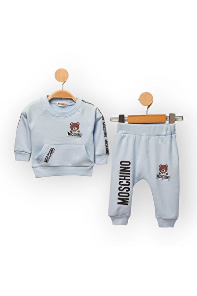 Woops بدلة مزدوجة بنمط موشينو مطبوعة من ماركة بيبي للجنسين من عمر 6 إلى 24 شهرًا