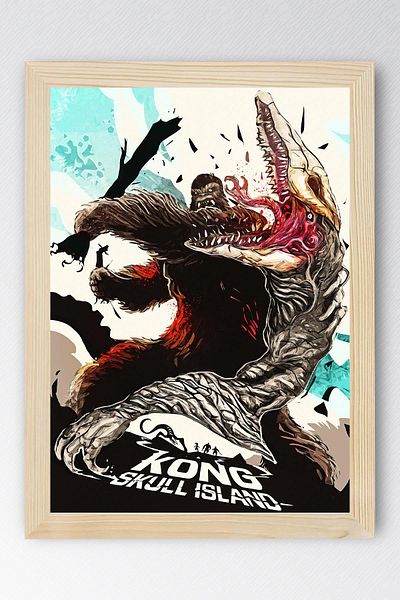 Saturn Kong Skull Island Framed Painting - Skull Island Movie Poster Painting