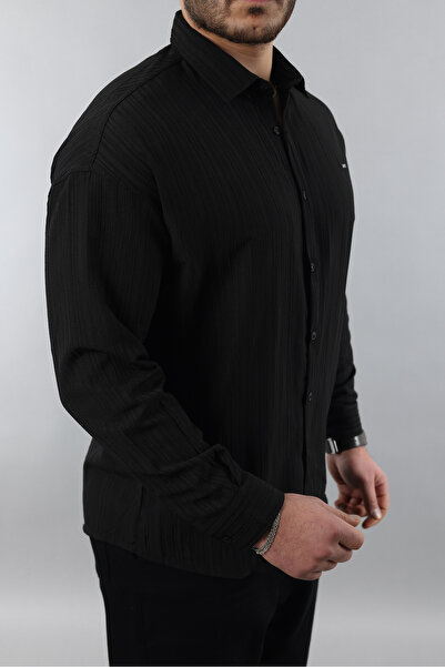 Artı1 Half Oversize Long Sleeve Easy Ironing Sweat Absorbing Breathable Wrap Cloth Men's Shirt