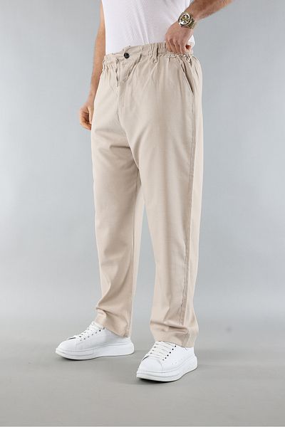 Artı1 New Season Elastic Waist and Lace-Up Quality Relaxed Fit Classic Wide Leg Baggy Pants