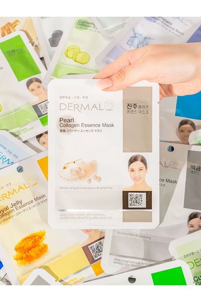 Dermal 10 Pieces Collagen Extract Firming Moisturizing Skin Care Mask - for All Skin Types