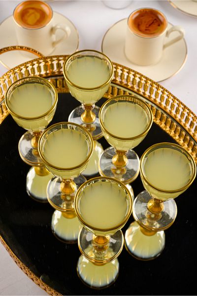 Heda Porselen Diamond 6 Piece Gold Gilded Presentation Set