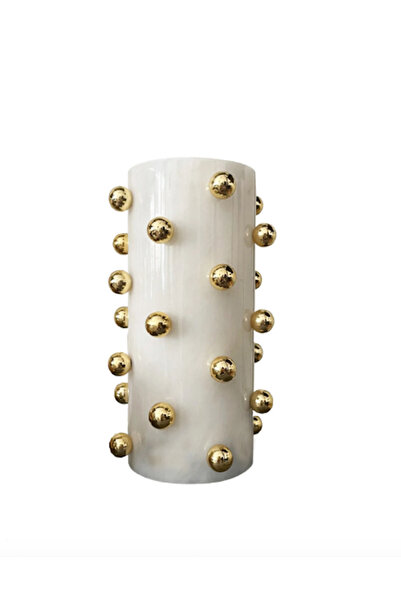 MIARIK DESIGN & DEKORASYON Dekoratif Mermer Beyaz Vazo