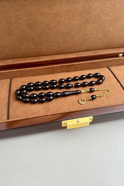 dergah tesbih Gold Moon and Star Design Baby Stone Rosary