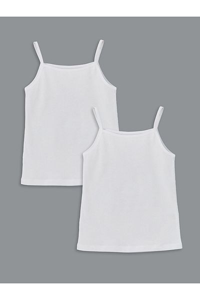 LC Waikiki New Season Square Collar Strappy Baby Girl Undershirt 2-Piece - S5Bj86Z1