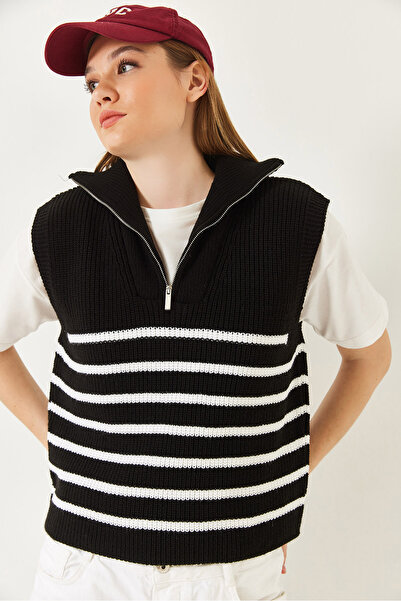 Bianco Lucci Women's Zippered Thessaloniki Knit Sweater 20247578