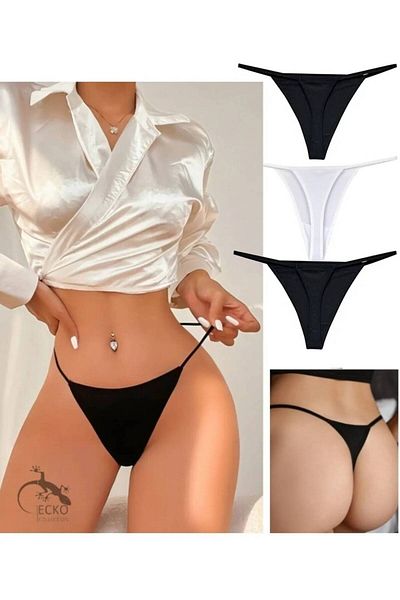 yokyokcollection String Thong Drawstring Elastic Women's Fantasy Thong 3 Pieces