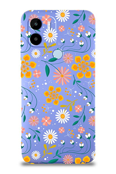 PrintiFy Xiaomi Redmi A1 / A2 Plus ile Uyumlu Çiçek Tasarımlı Lila Lansman Kılıf