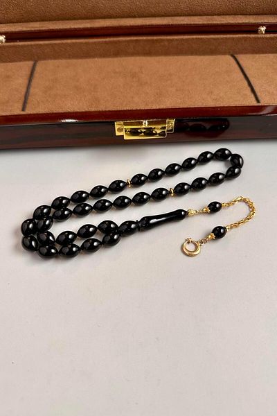 dergah tesbih Gold Moon and Star Design Baby Stone Rosary