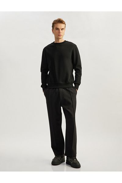 Koton Cotton Pocket Detailed Ribbed Waist Lace up Sweatpants