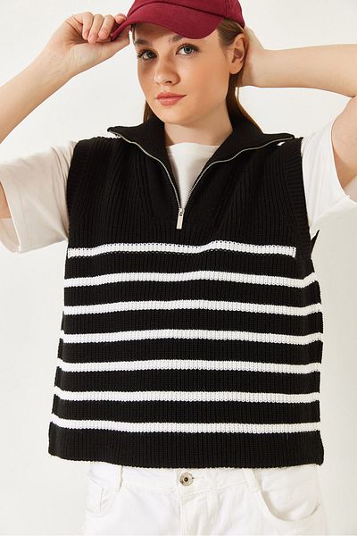 Bianco Lucci Women's Zippered Thessaloniki Knit Sweater 20247578