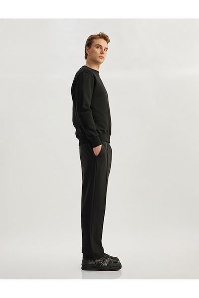 Koton Cotton Pocket Detailed Ribbed Waist Lace up Sweatpants